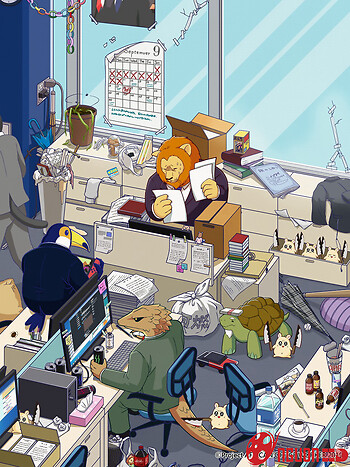 Nhân Viên Văn Phòng Động Vật Châu Phi